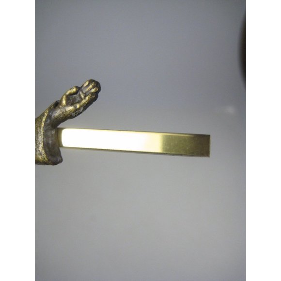 Vintage Bronze Metal Thin Crucifix Robed Jesus Wall Decor Hanging Brass 10 inch - Picture 9 of 14